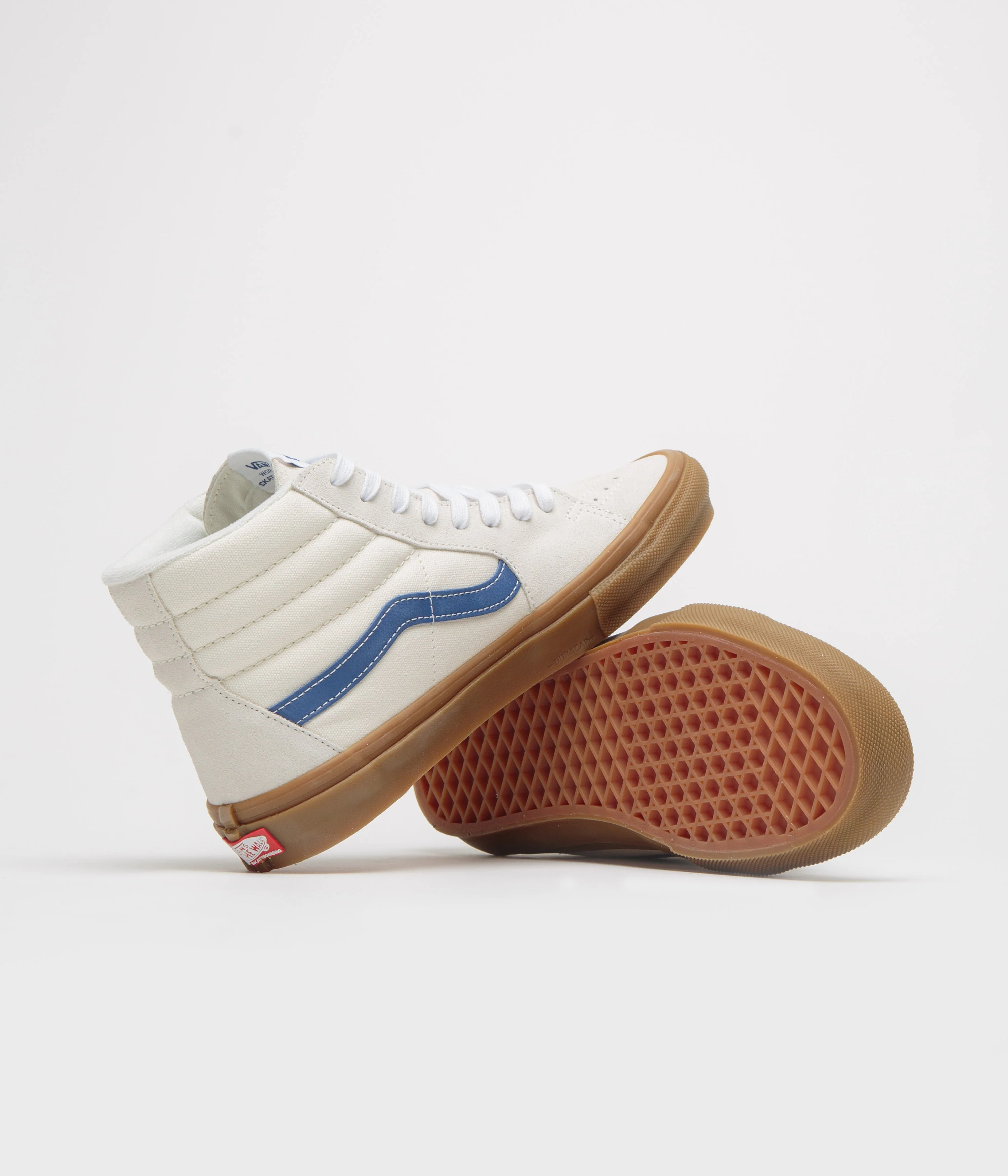 Vans Skate Sk8-Hi Shoes - Marshmallow / Blue / Gum - Image 5