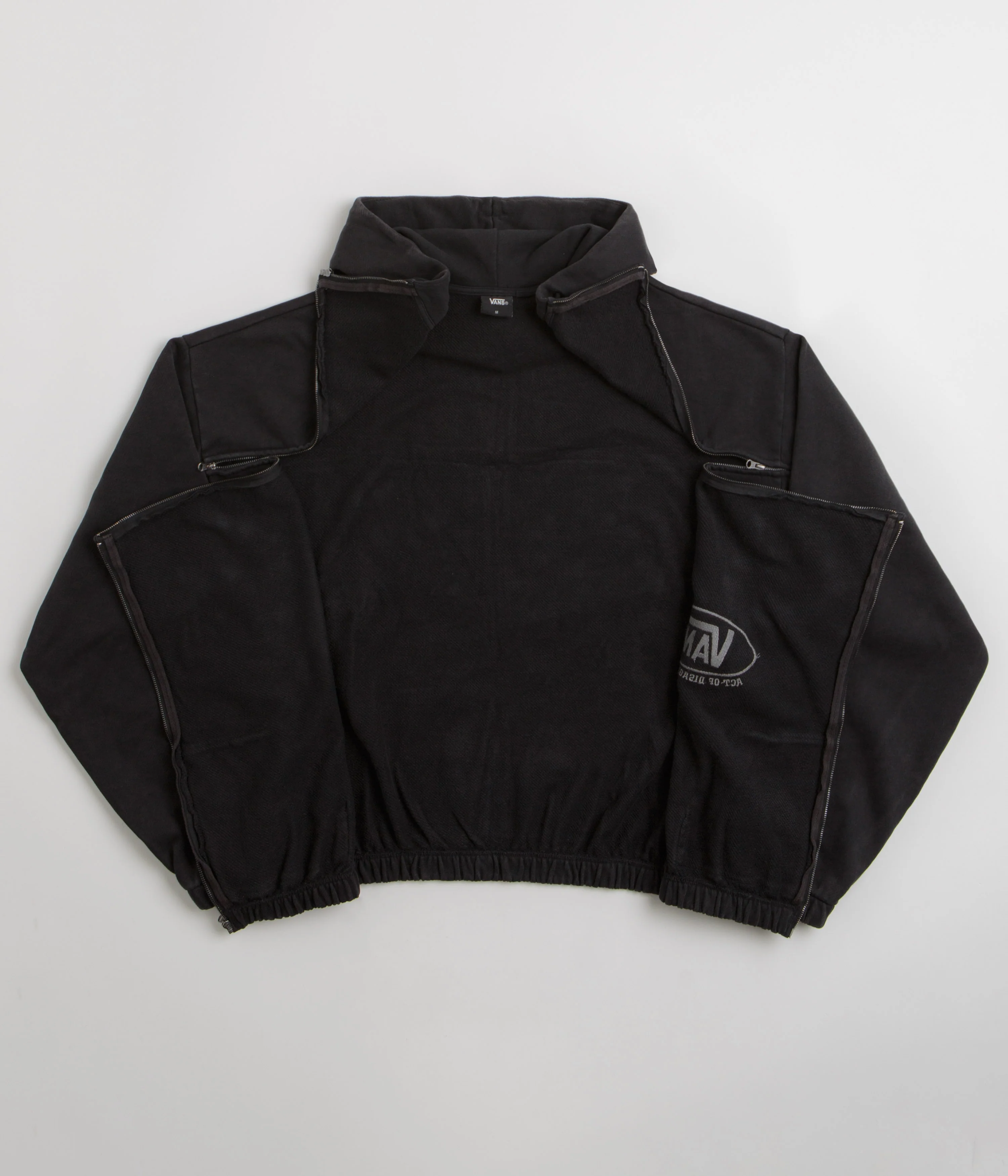 Vans x SlamJam AOD T Zipped Hoodie - Washed Black - Image 2