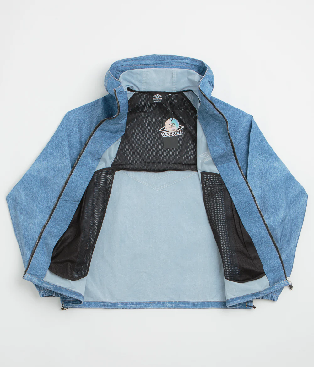 Wasted Paris x Umbro Trompe L'Oeil Windbreaker Jacket - Washed Blue - Image 2