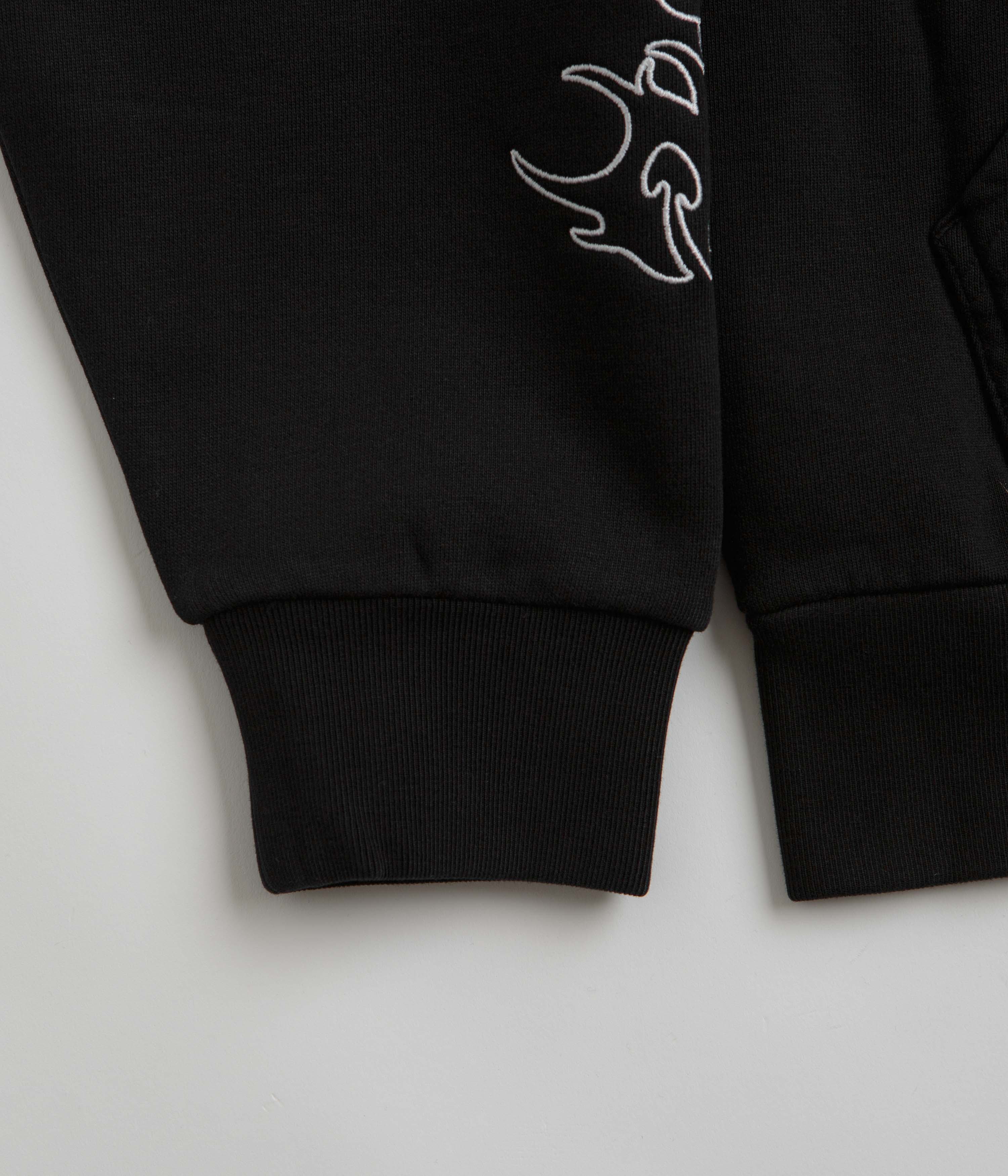 Welcome Barb Sleeve Embroidered Pigment-Dyed Hoodie - Black - Image 2