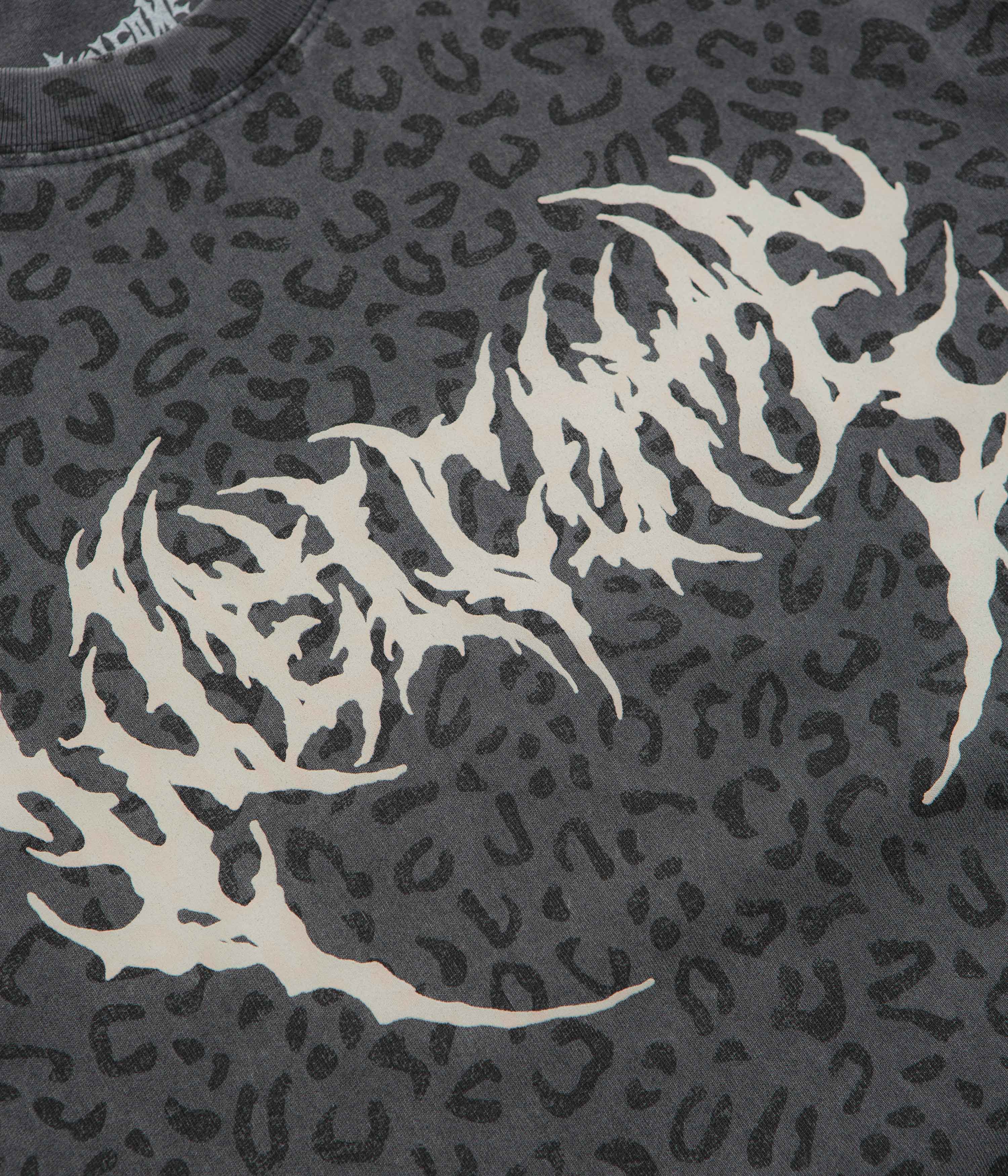 Welcome Fang T-Shirt - Vintage Black / Leopard - Image 3