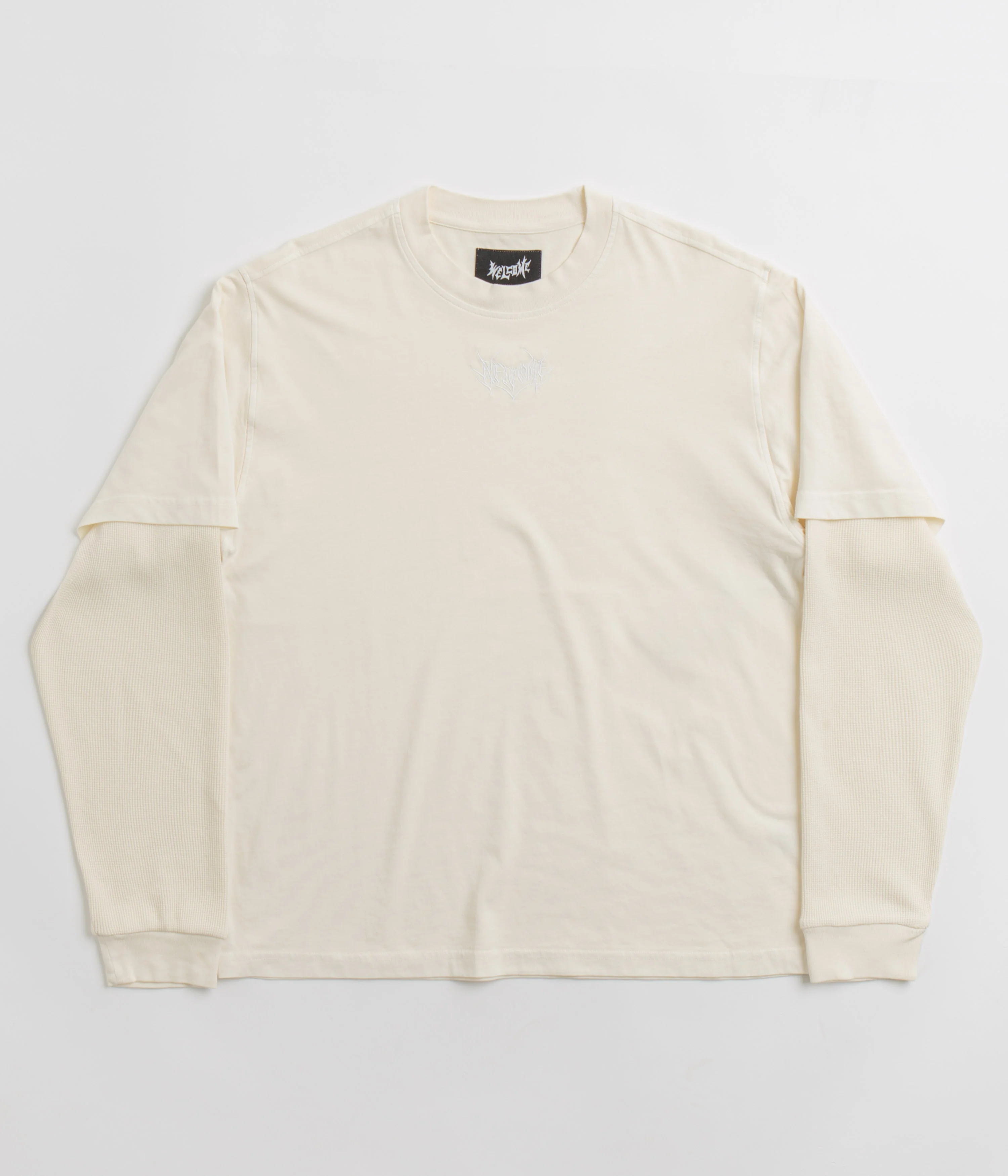 Welcome Shard Layered Knit Long Sleeve T-Shirt - Bone