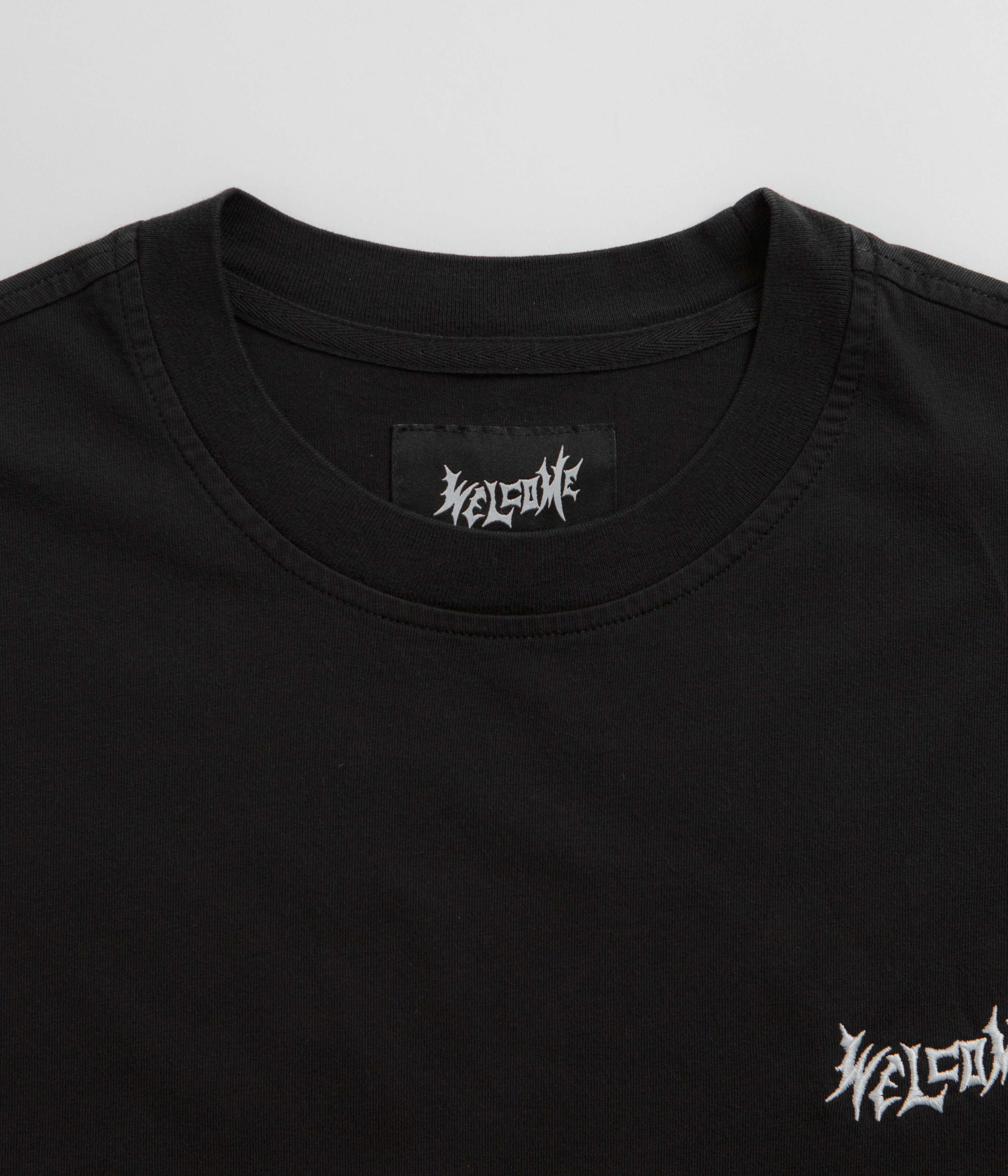 Welcome Vamp Core Garment Dyed Knit T-Shirt - Black - Image 3