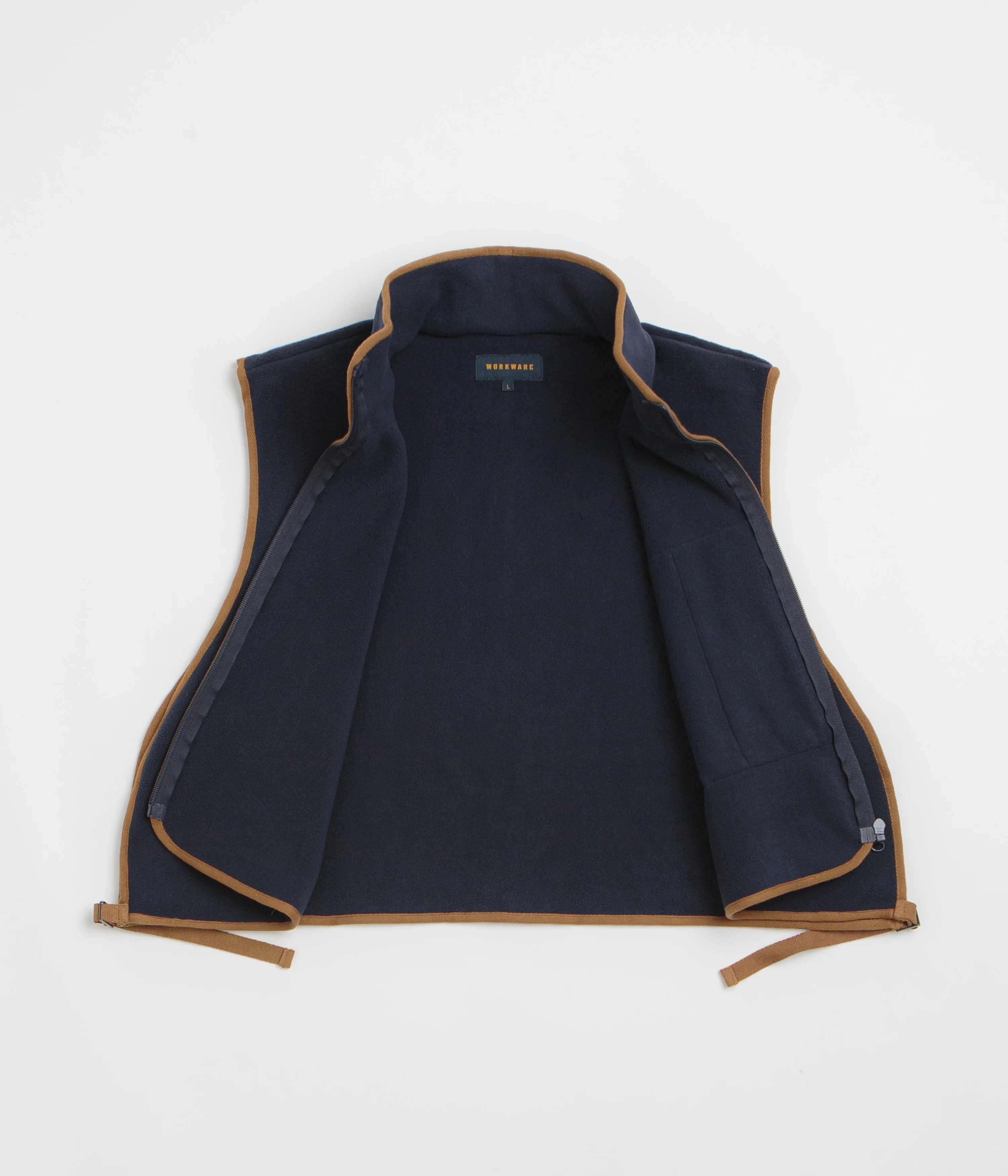 Workware Life Fleece Vest - Navy / Brown - Image 2