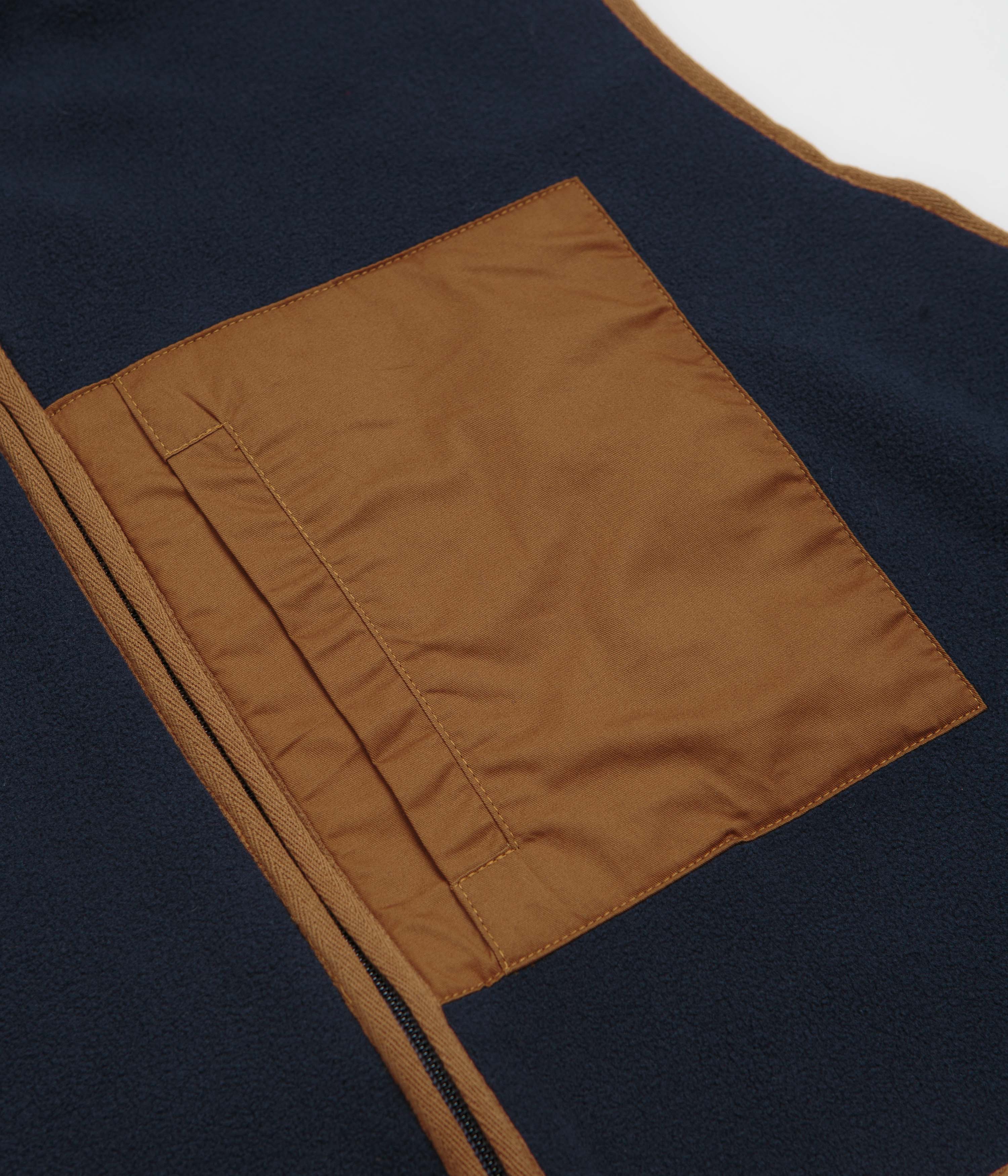 Workware Life Fleece Vest - Navy / Brown - Image 5