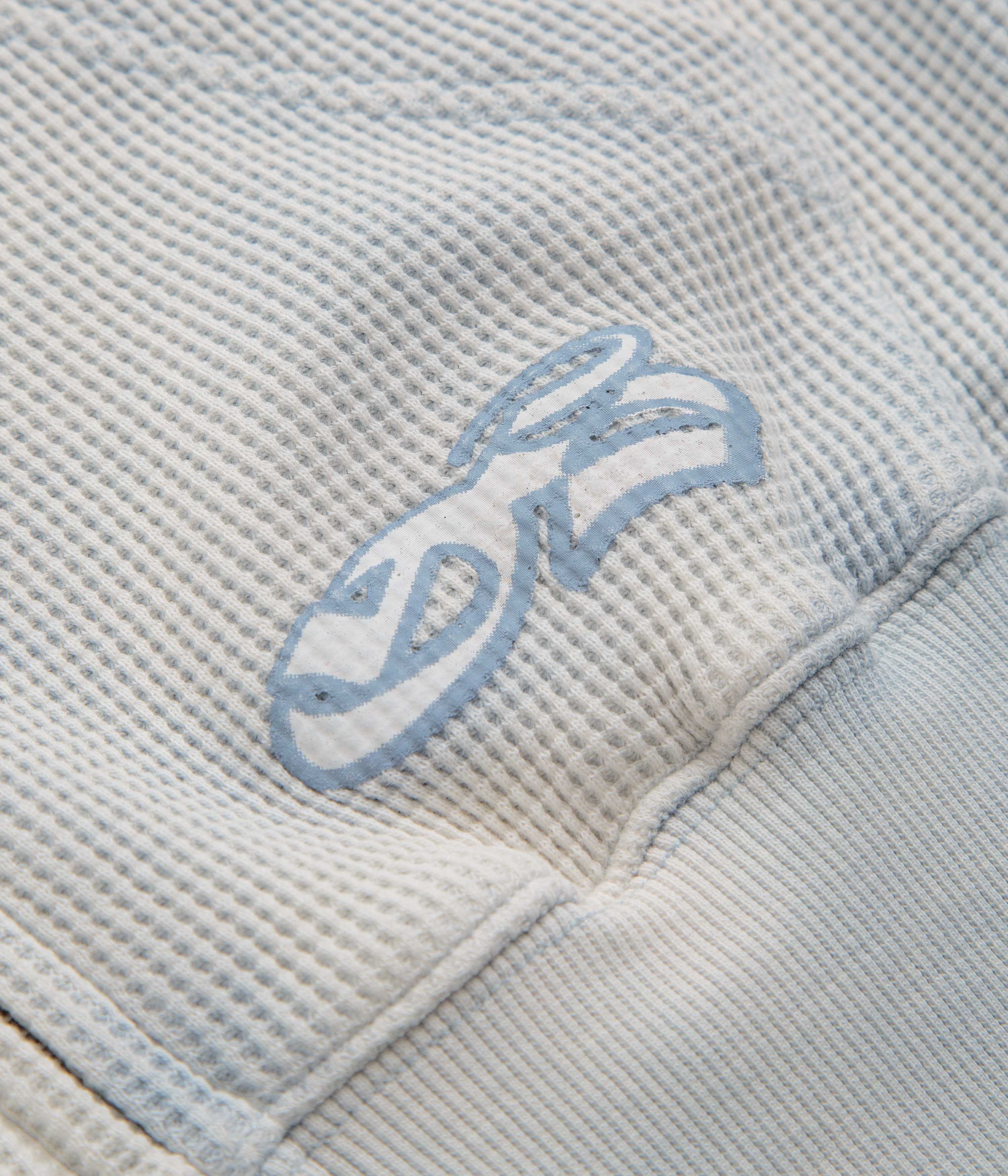 Yardsale Bleached Waffle Full Zip Hoodie - Blue - Image 4