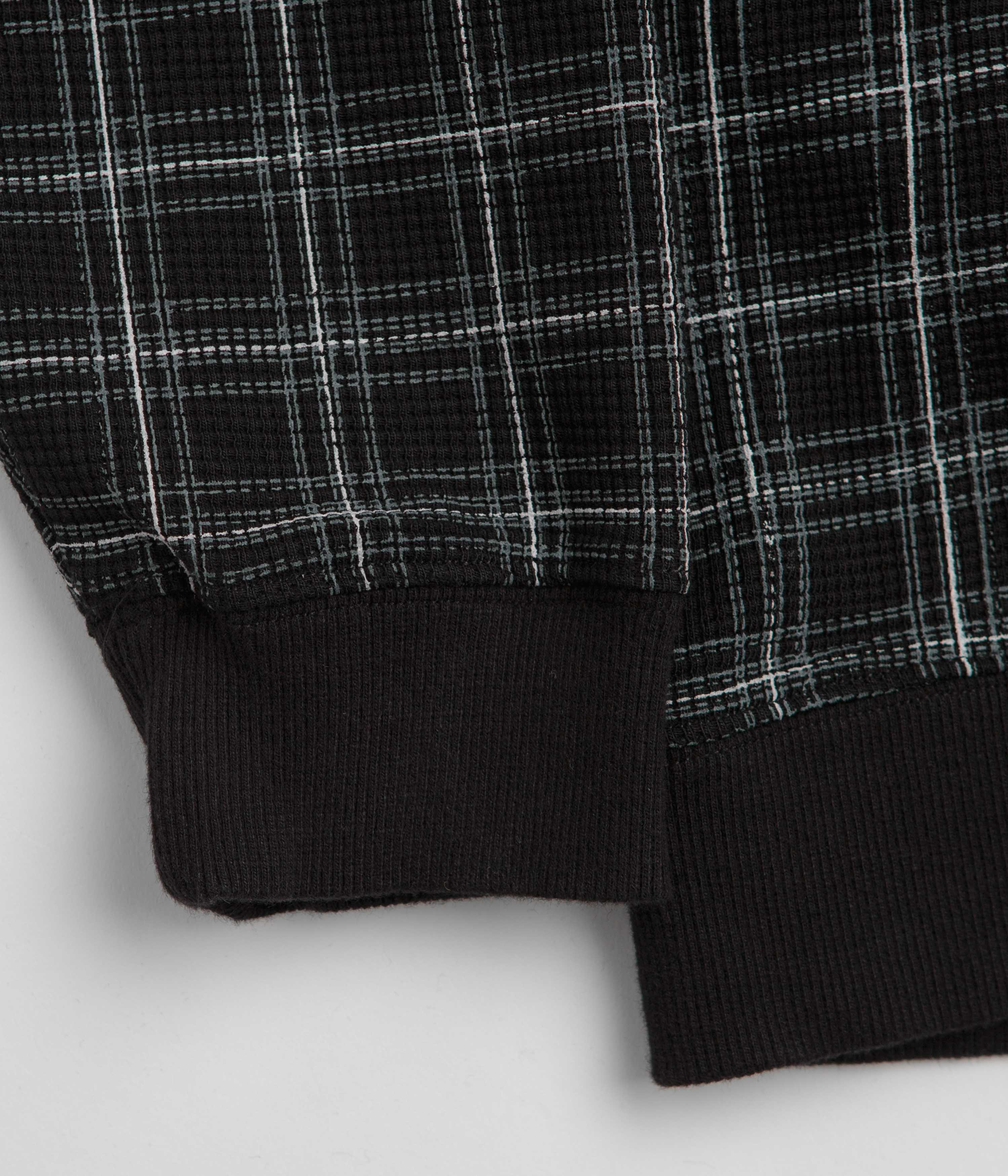 Yardsale Check Waffle Full Zip Hoodie - Black - Image 6