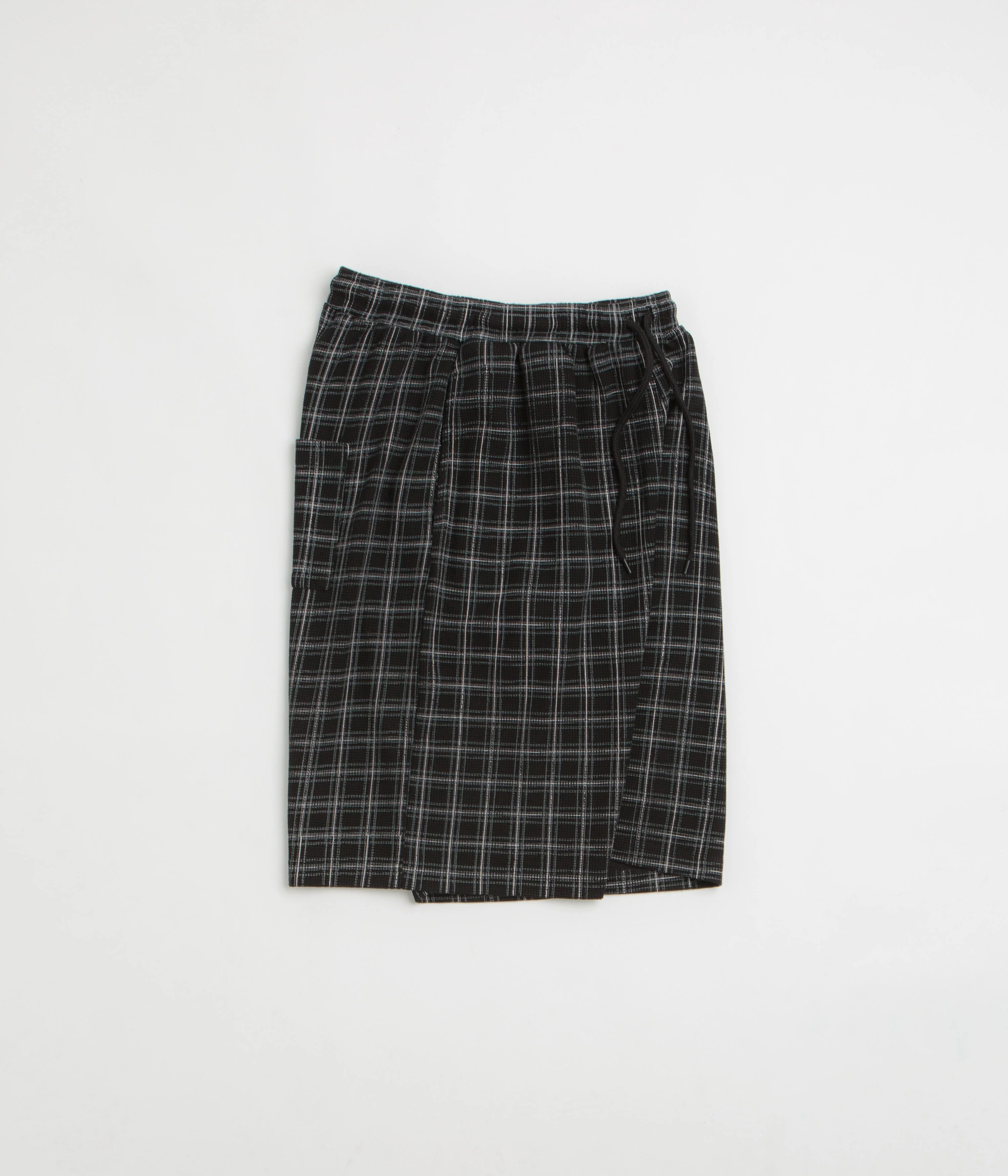Yardsale Check Waffle Shorts - Black - Image 2