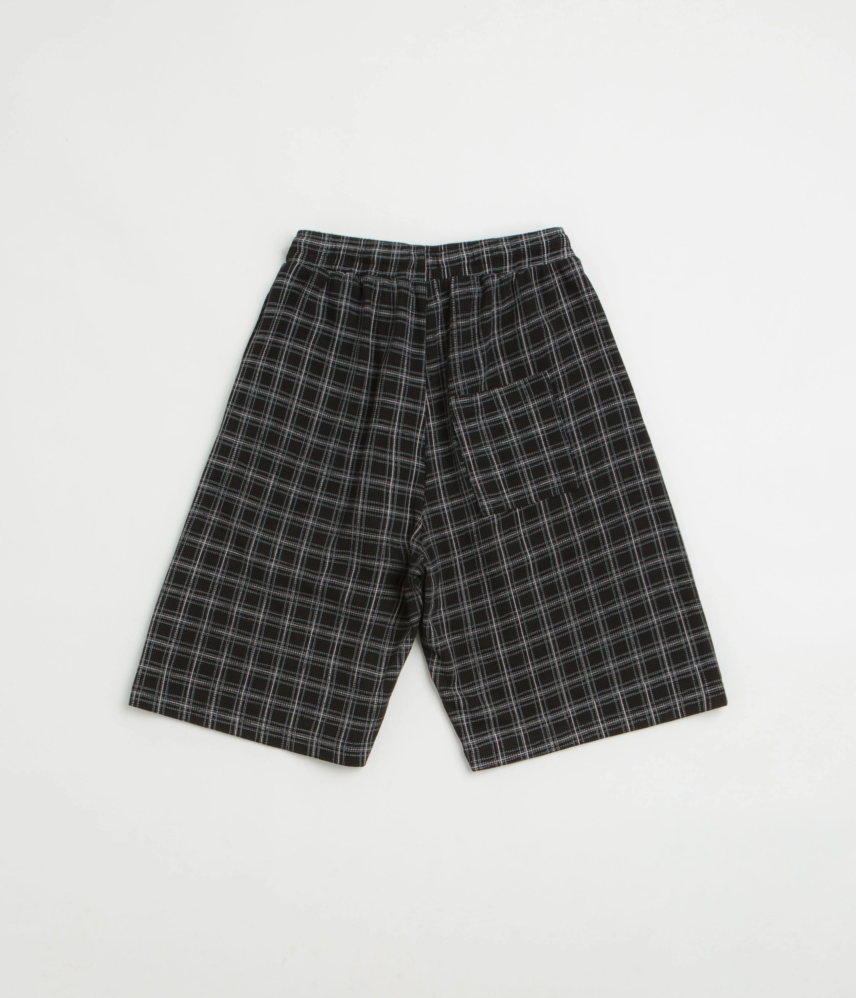 Yardsale Check Waffle Shorts - Black - Image 3