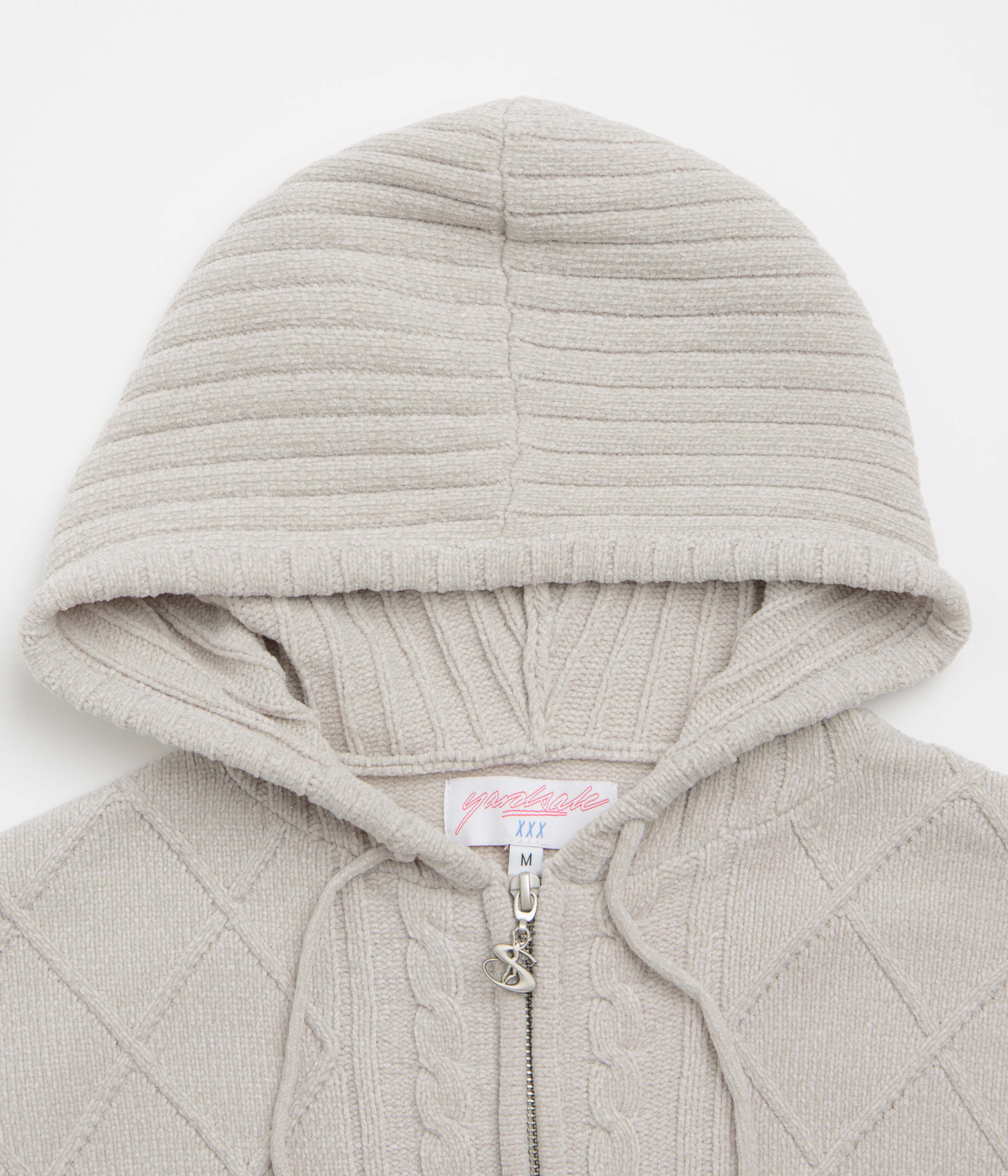 Yardsale Dreamer Chenille Full Zip Hoodie - Light Grey - Image 4