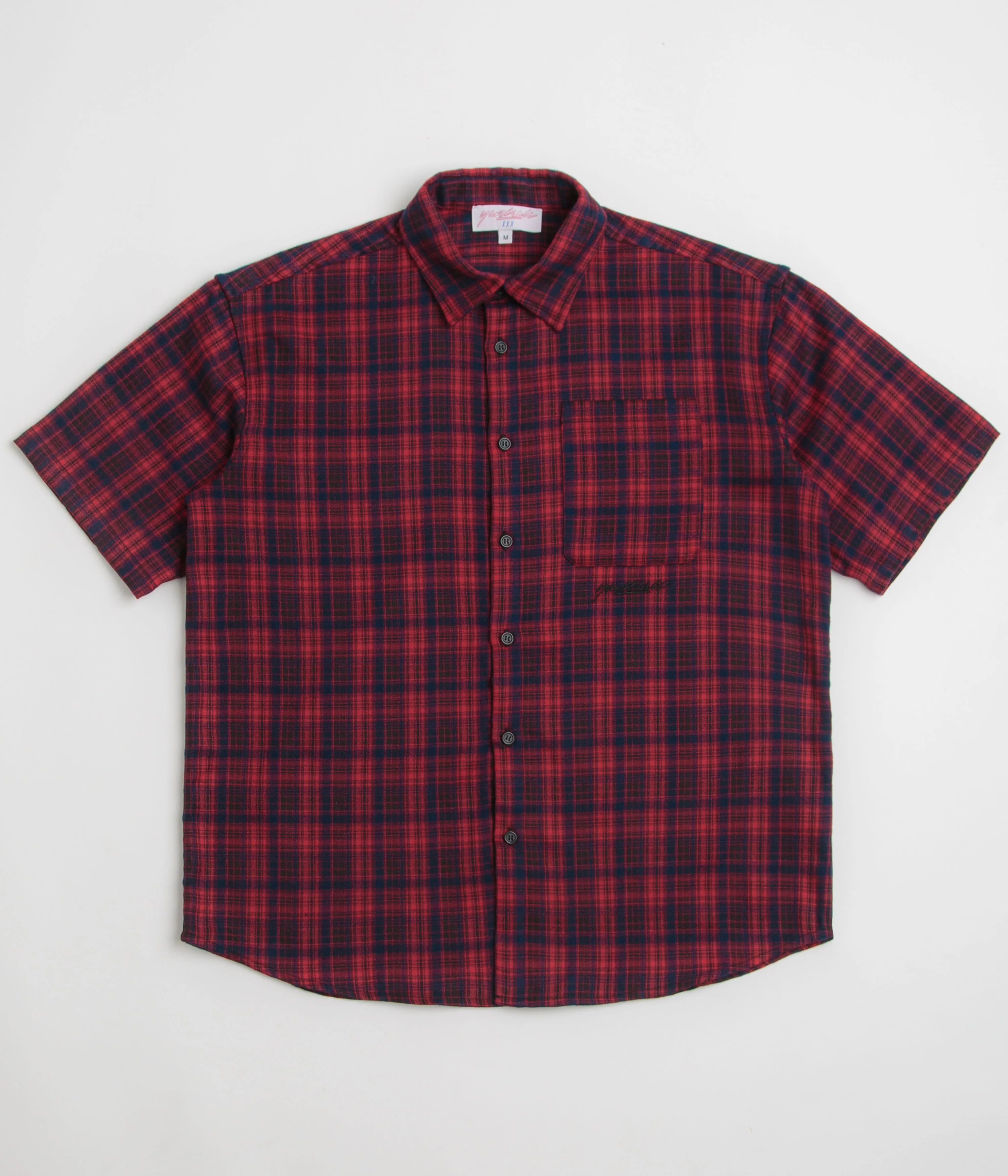 Yardsale Faded Plaid Short Sleeve Shirt - Red