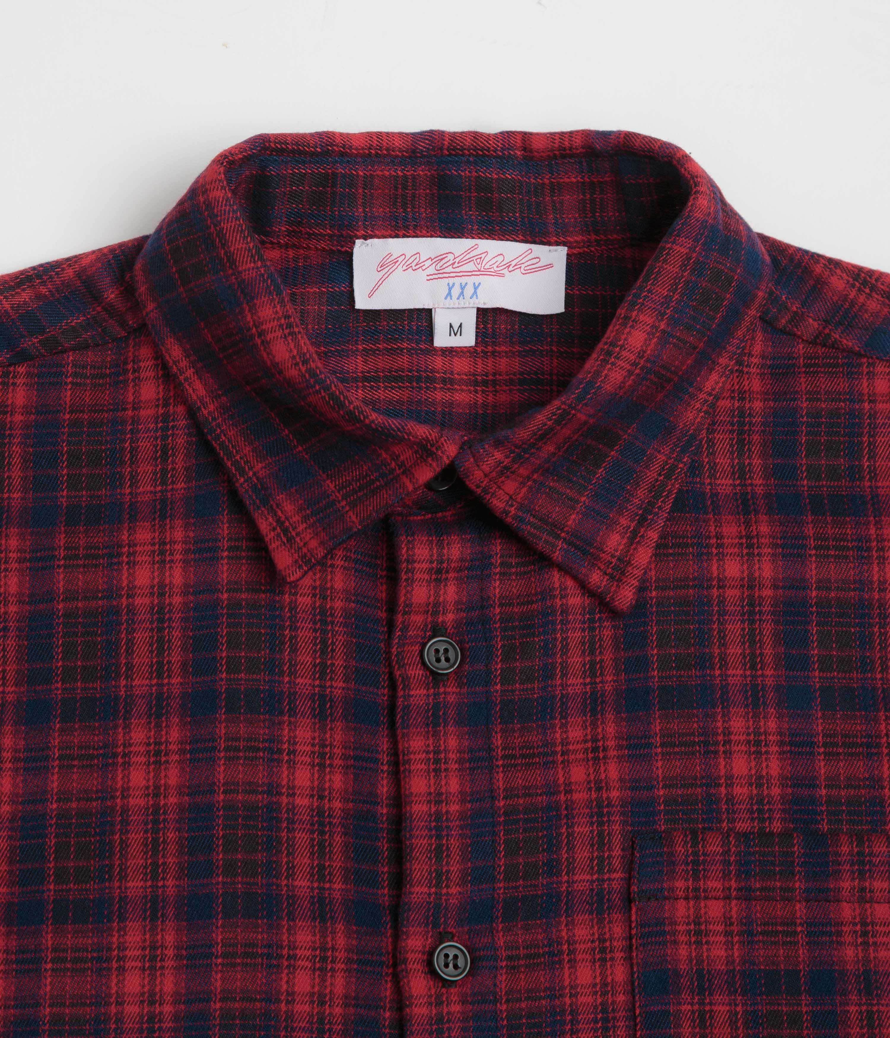 Yardsale Faded Plaid Short Sleeve Shirt - Red - Image 2