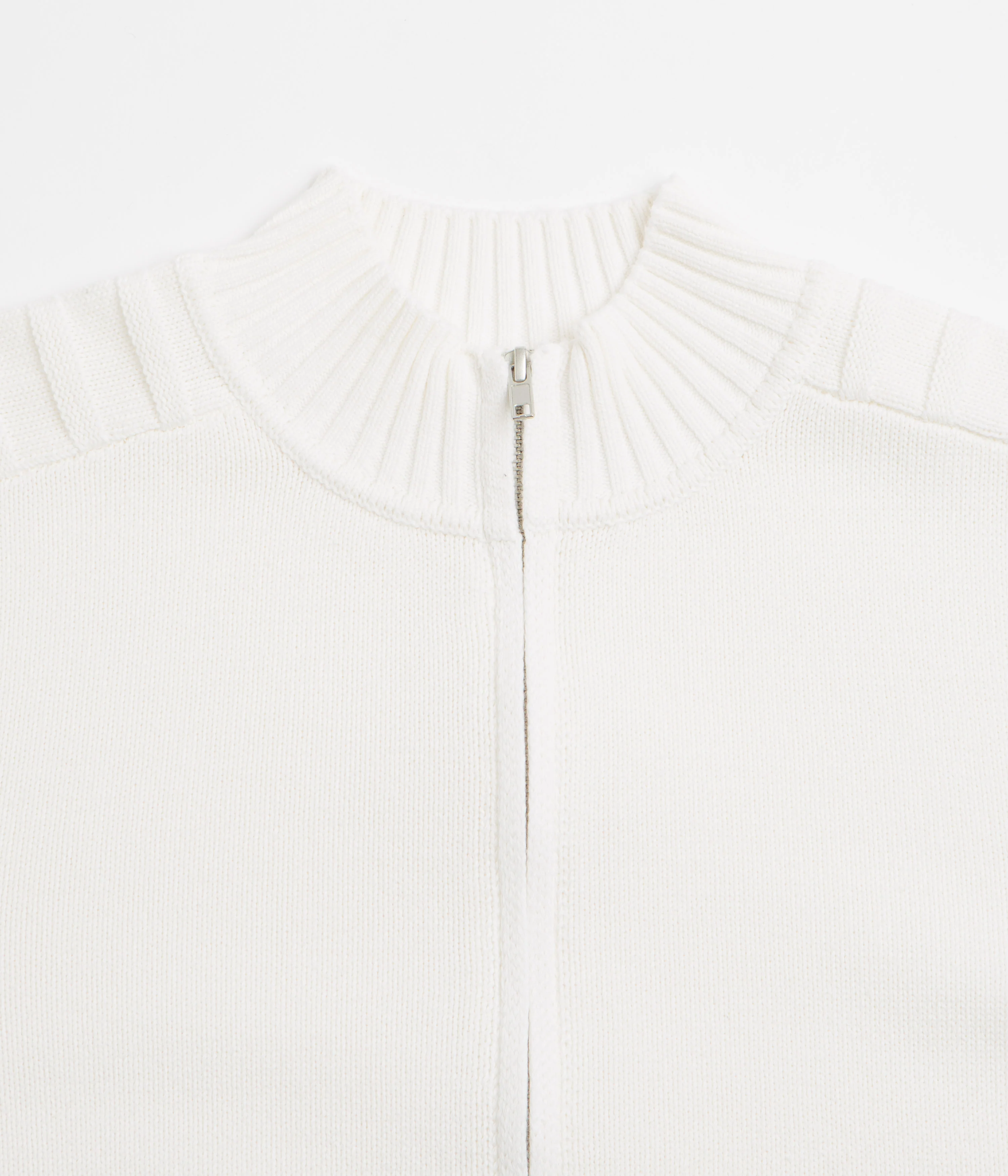 Yardsale Faldo Knitted Full-Zip Sweatshirt - Cream - Image 3