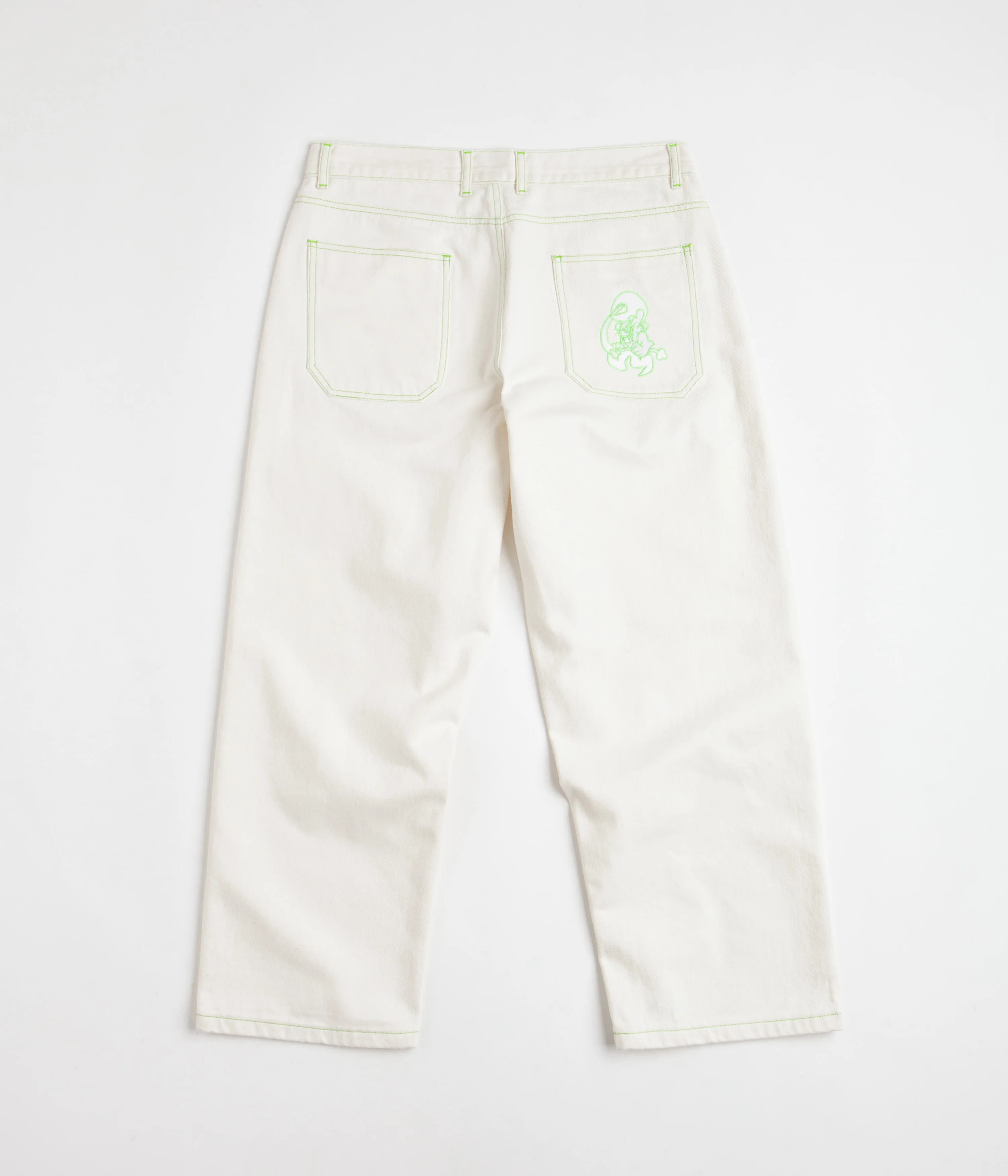 Yardsale Goblin Jeans - White / Green - Image 3