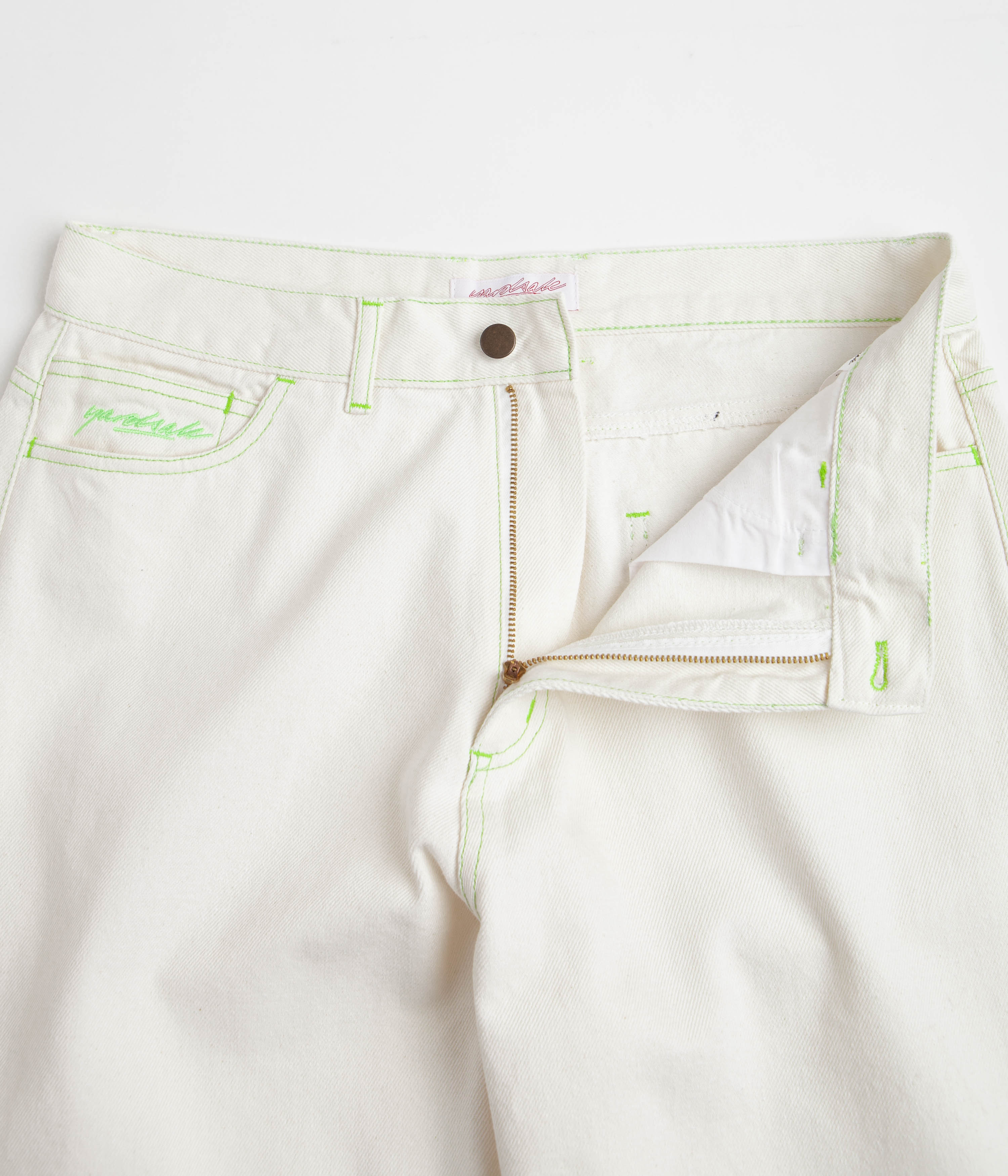 Yardsale Goblin Jeans - White / Green - Image 5