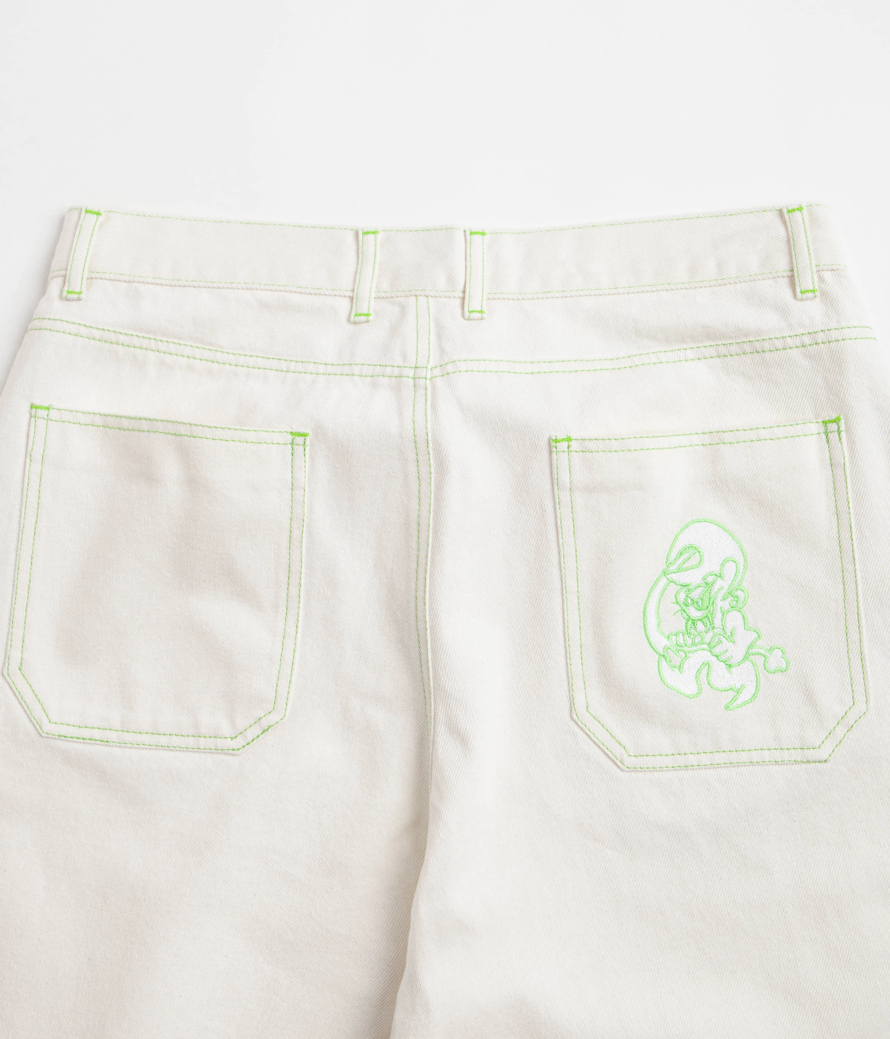 Yardsale Goblin Jeans - White / Green - Image 6