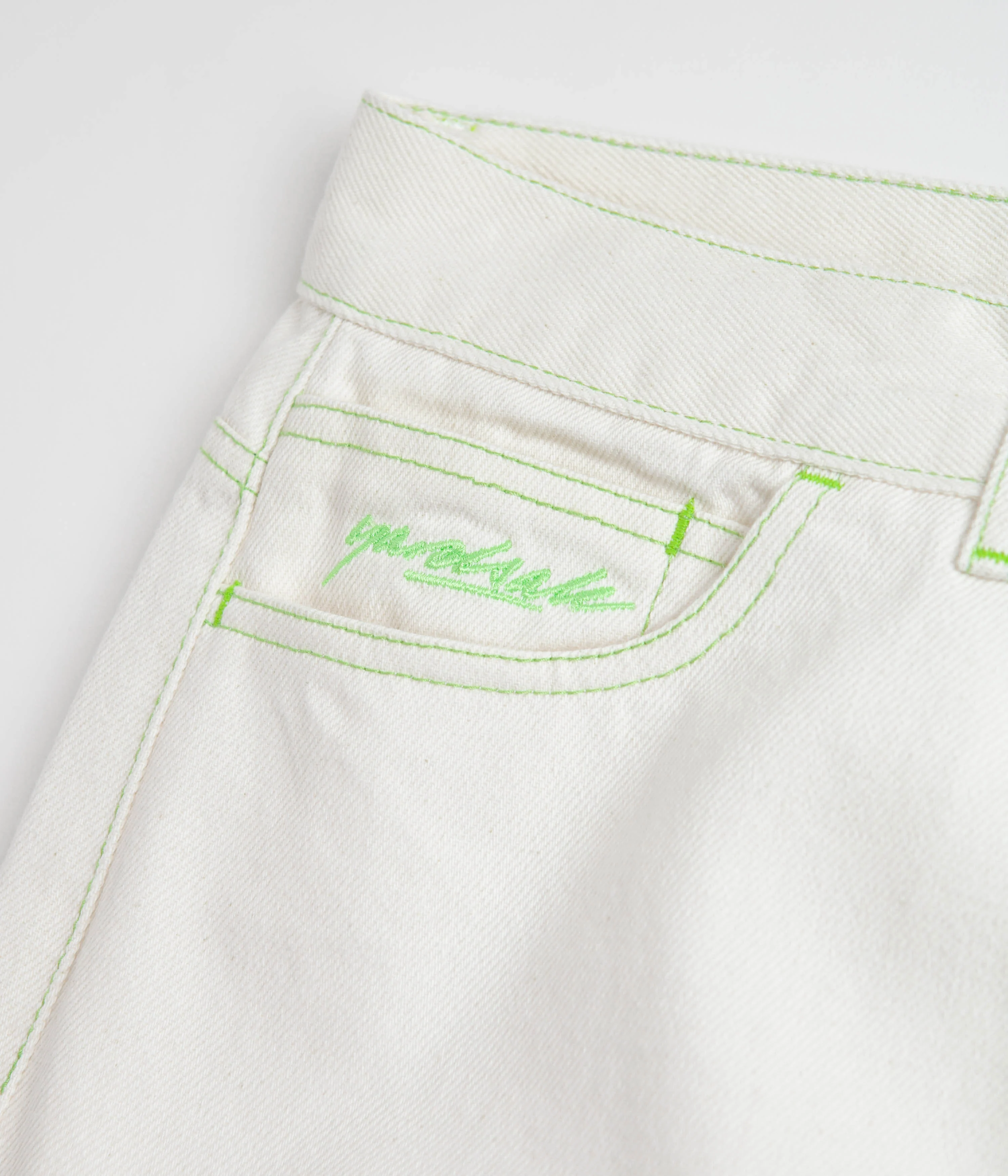 Yardsale Goblin Jeans - White / Green - Image 7