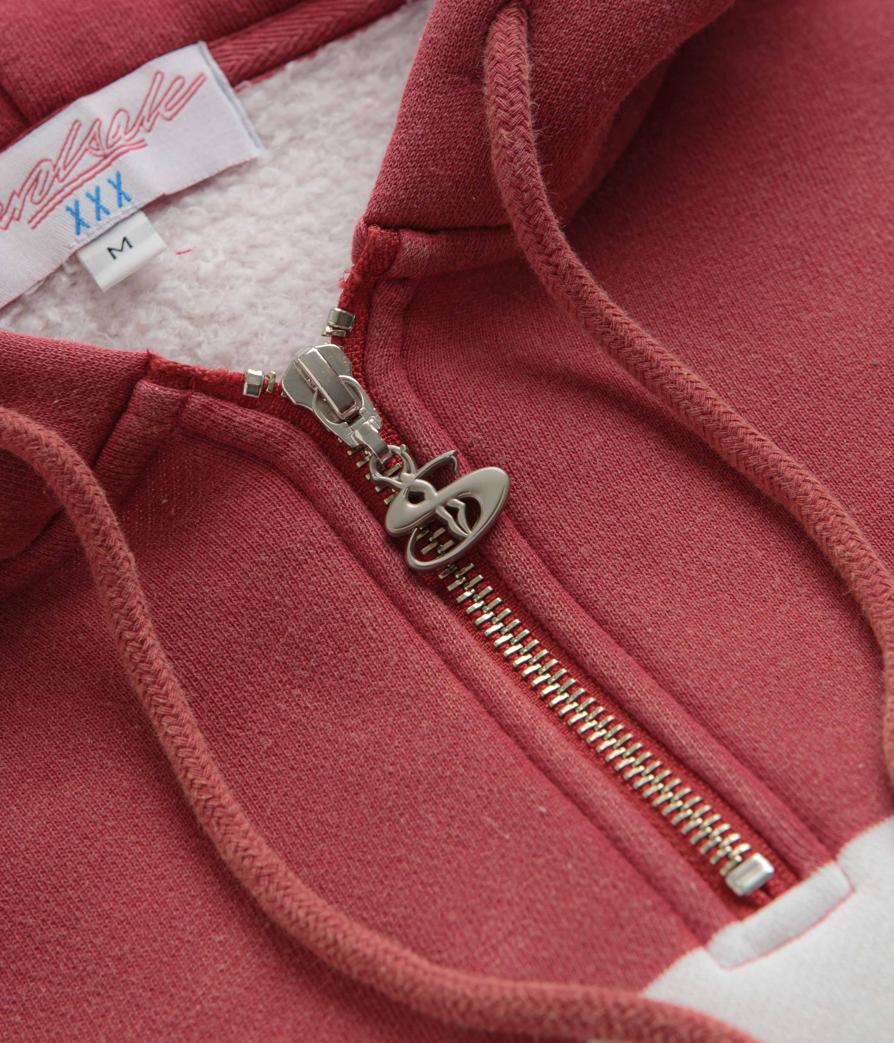 Yardsale Phantasy Quarter Zip Hoodie - Red / White / Navy - Image 3