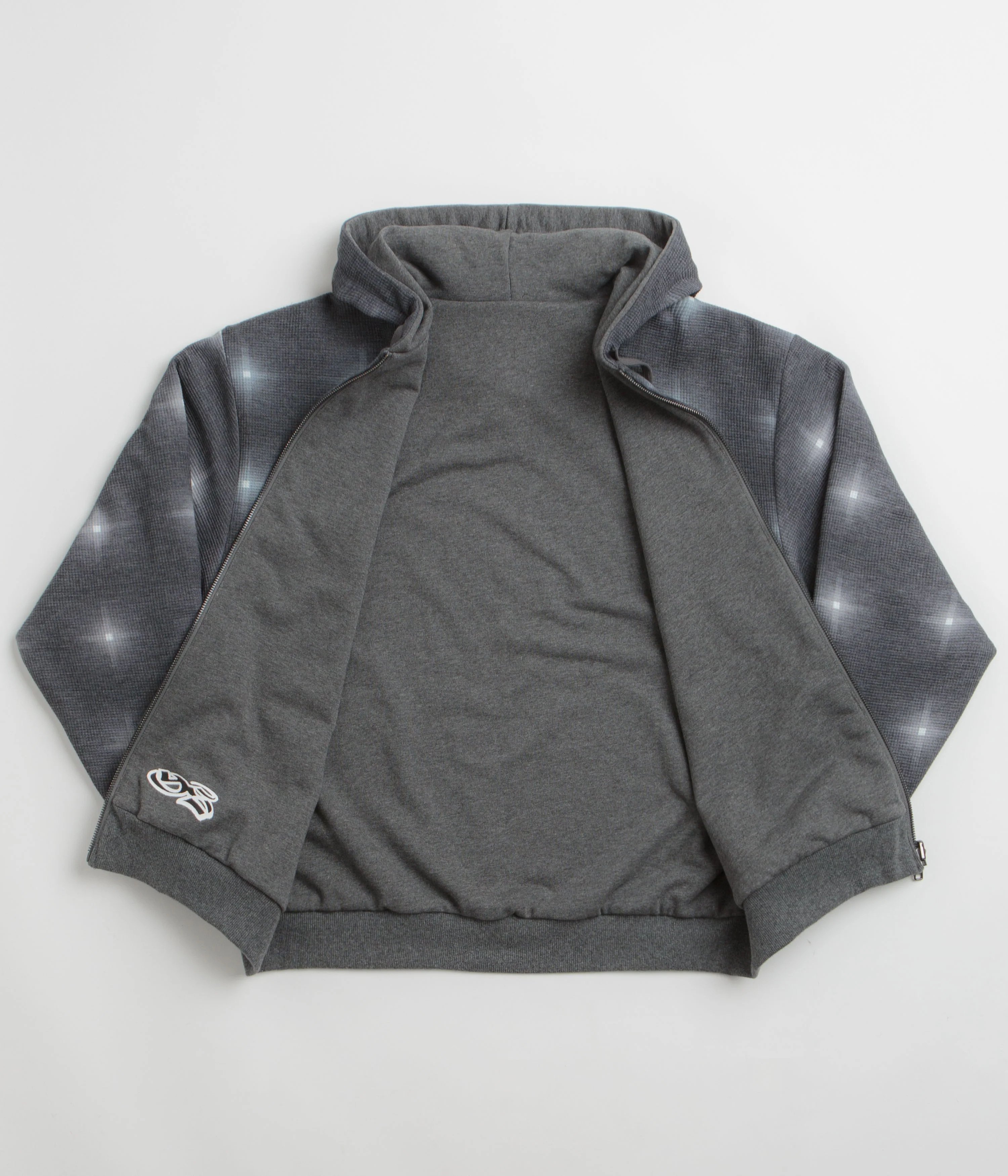 Yardsale Reversible Thermal Full Zip Hoodie - Black / Charcoal - Image 3