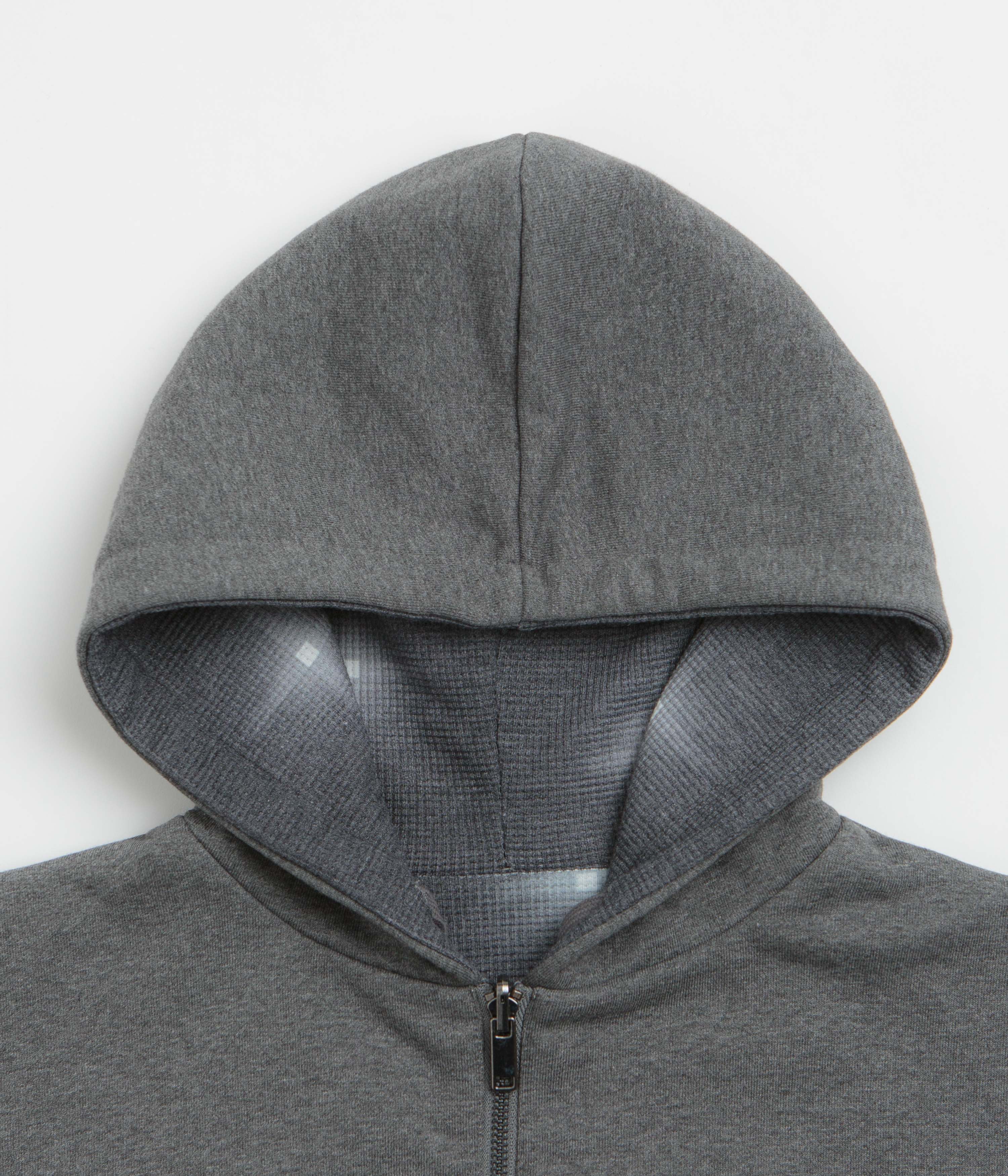 Yardsale Reversible Thermal Full Zip Hoodie - Black / Charcoal - Image 7