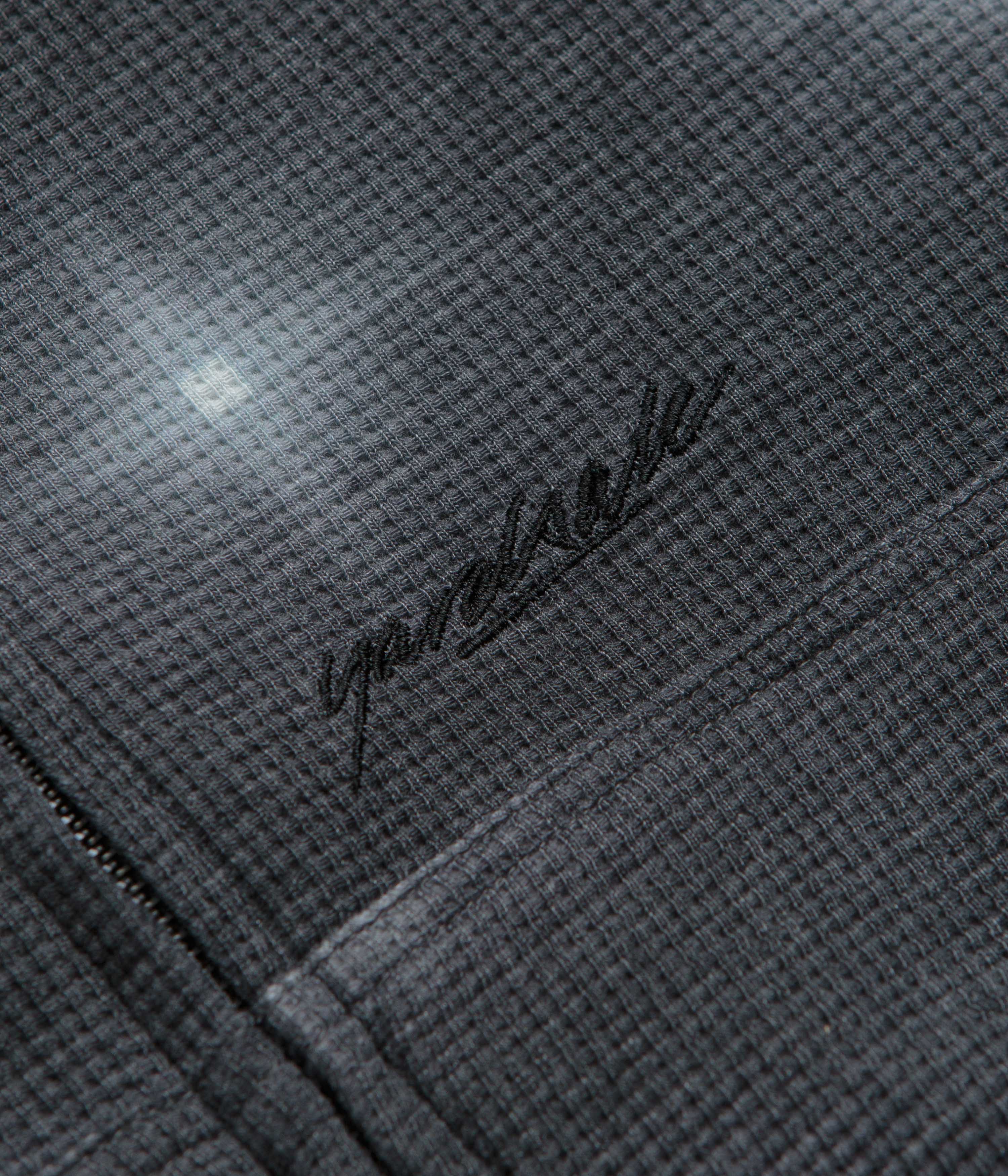 Yardsale Reversible Thermal Full Zip Hoodie - Black / Charcoal - Image 8