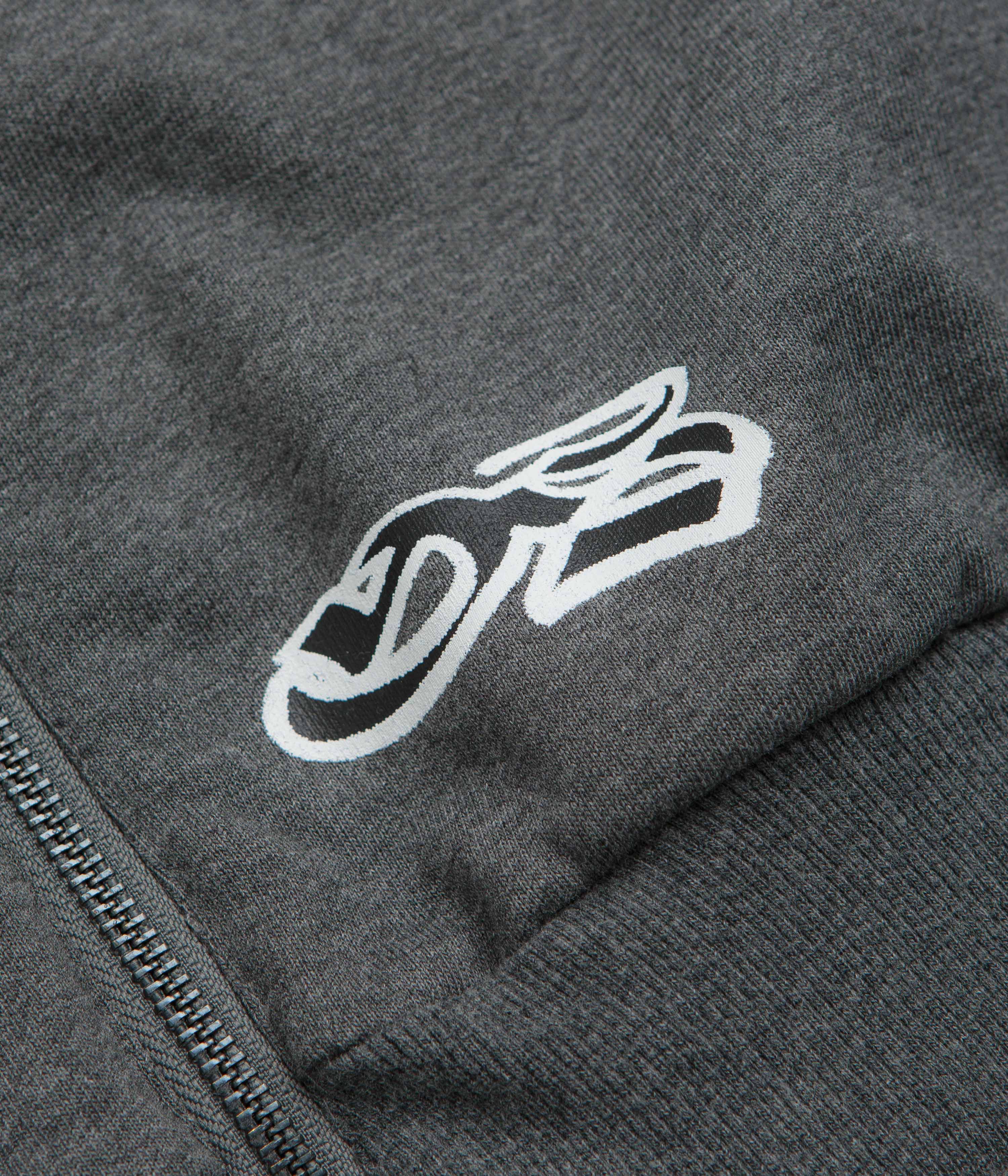Yardsale Reversible Thermal Full Zip Hoodie - Black / Charcoal - Image 9