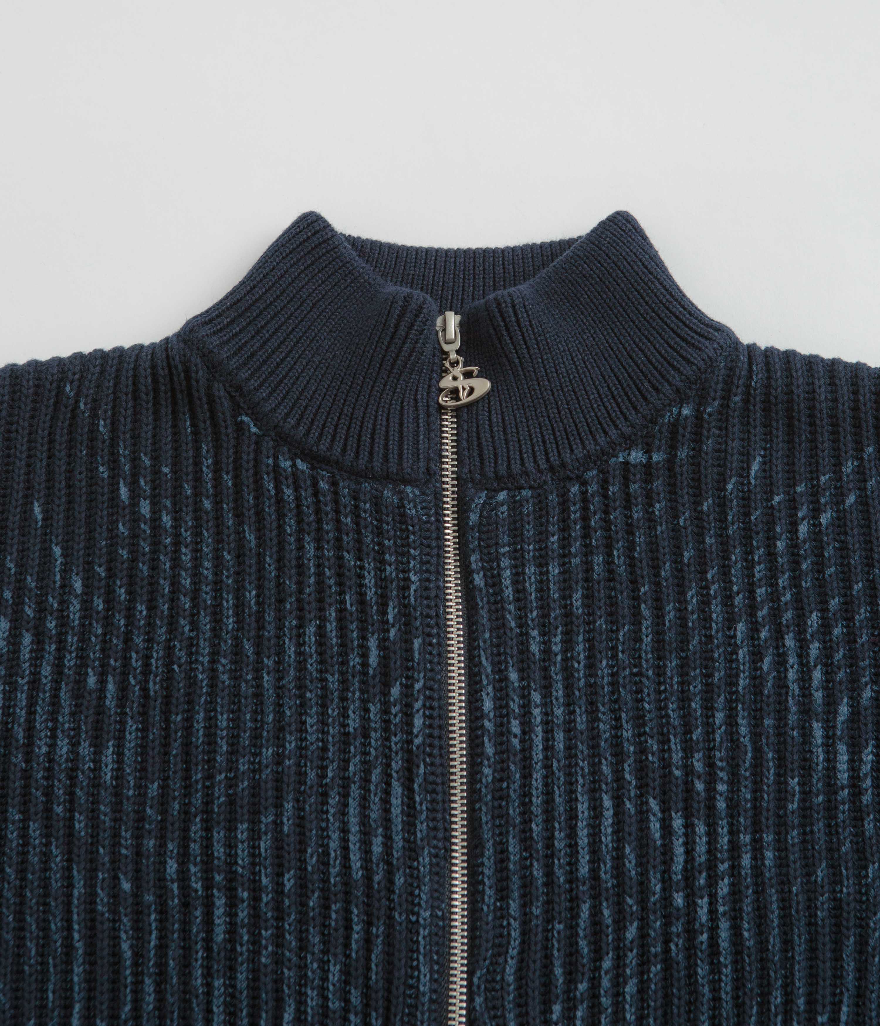 Yardsale Ripper Knit Zip Sweatshirt - Navy - Image 2