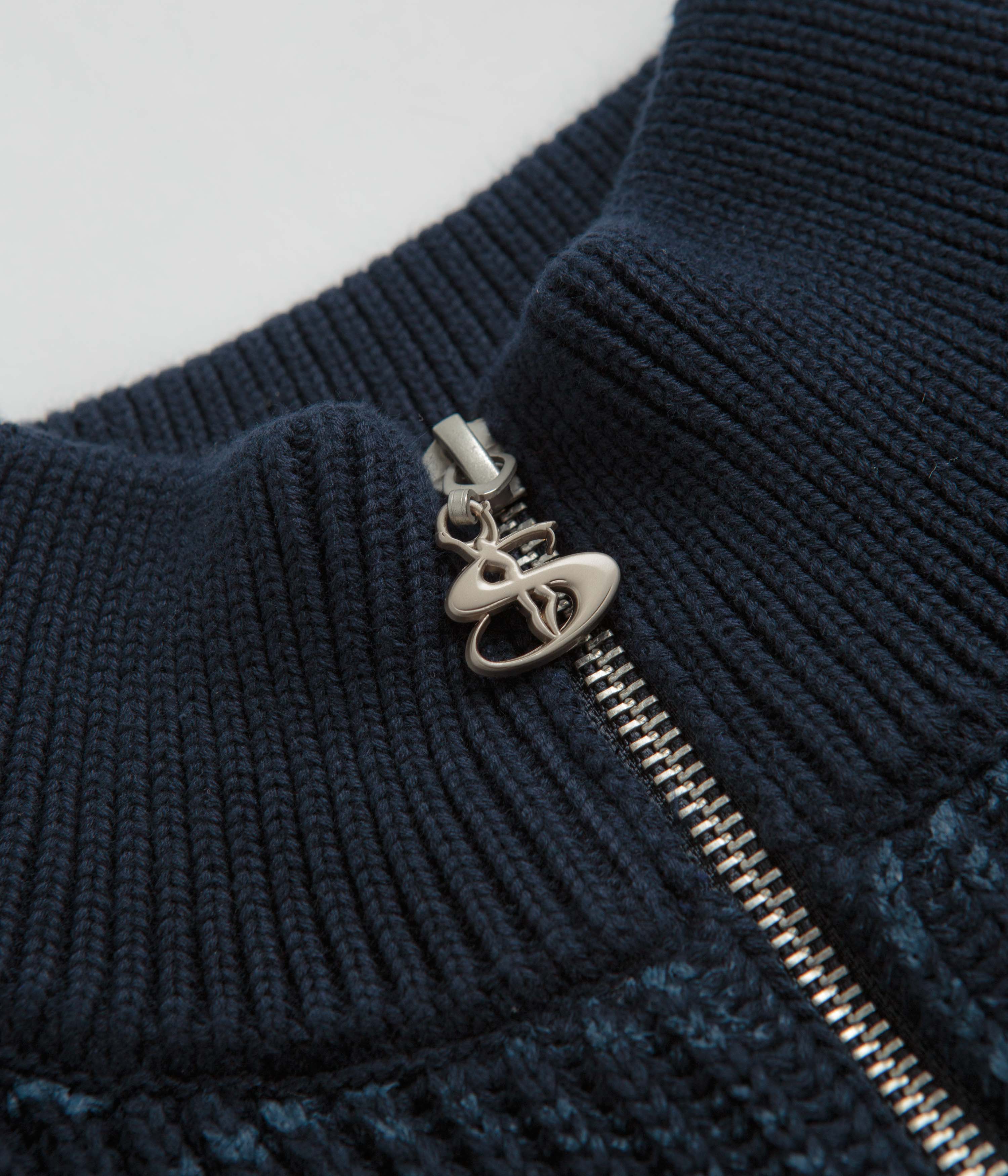 Yardsale Ripper Knit Zip Sweatshirt - Navy - Image 4