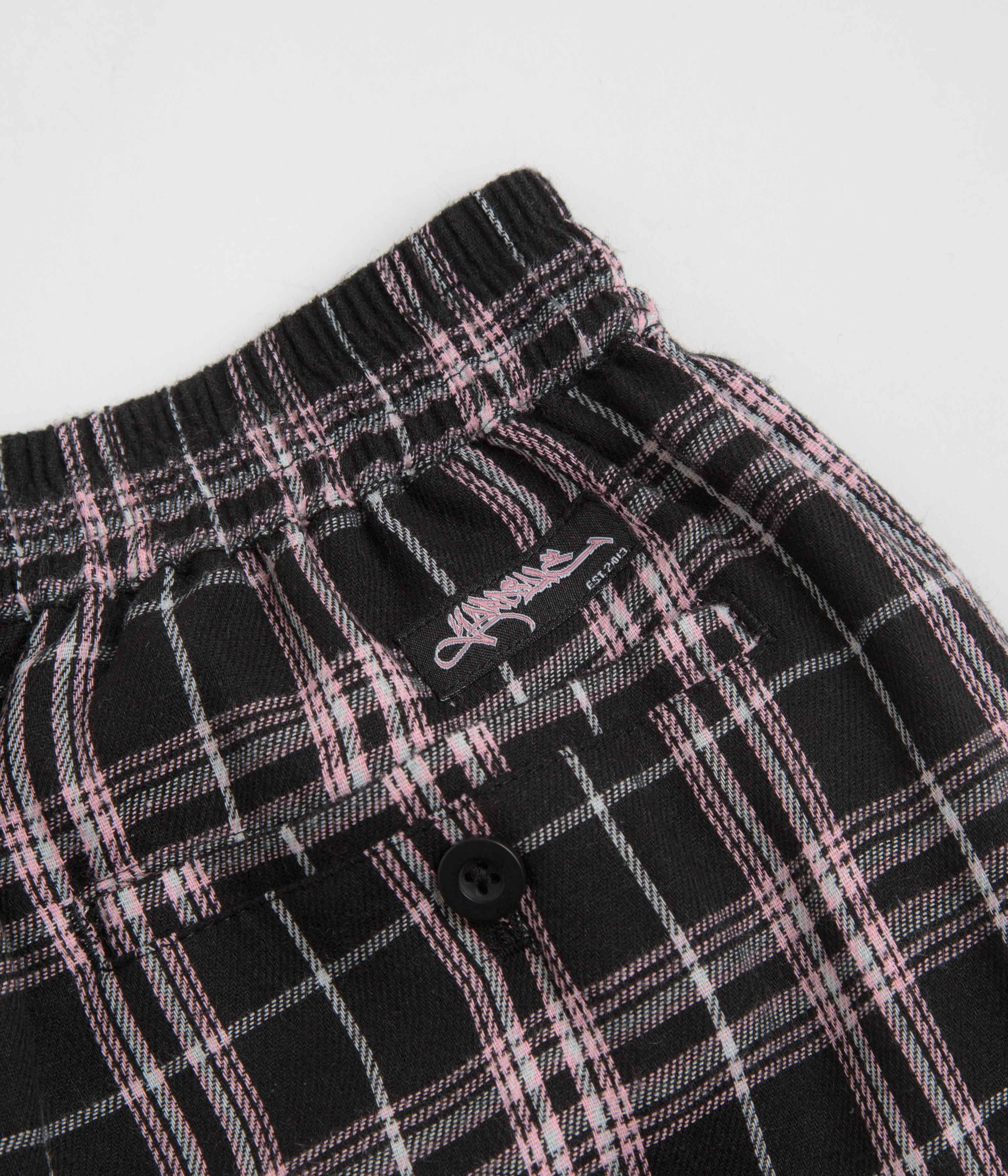 Yardsale Shoreline Plaid Shorts - Black / Pink - Image 8