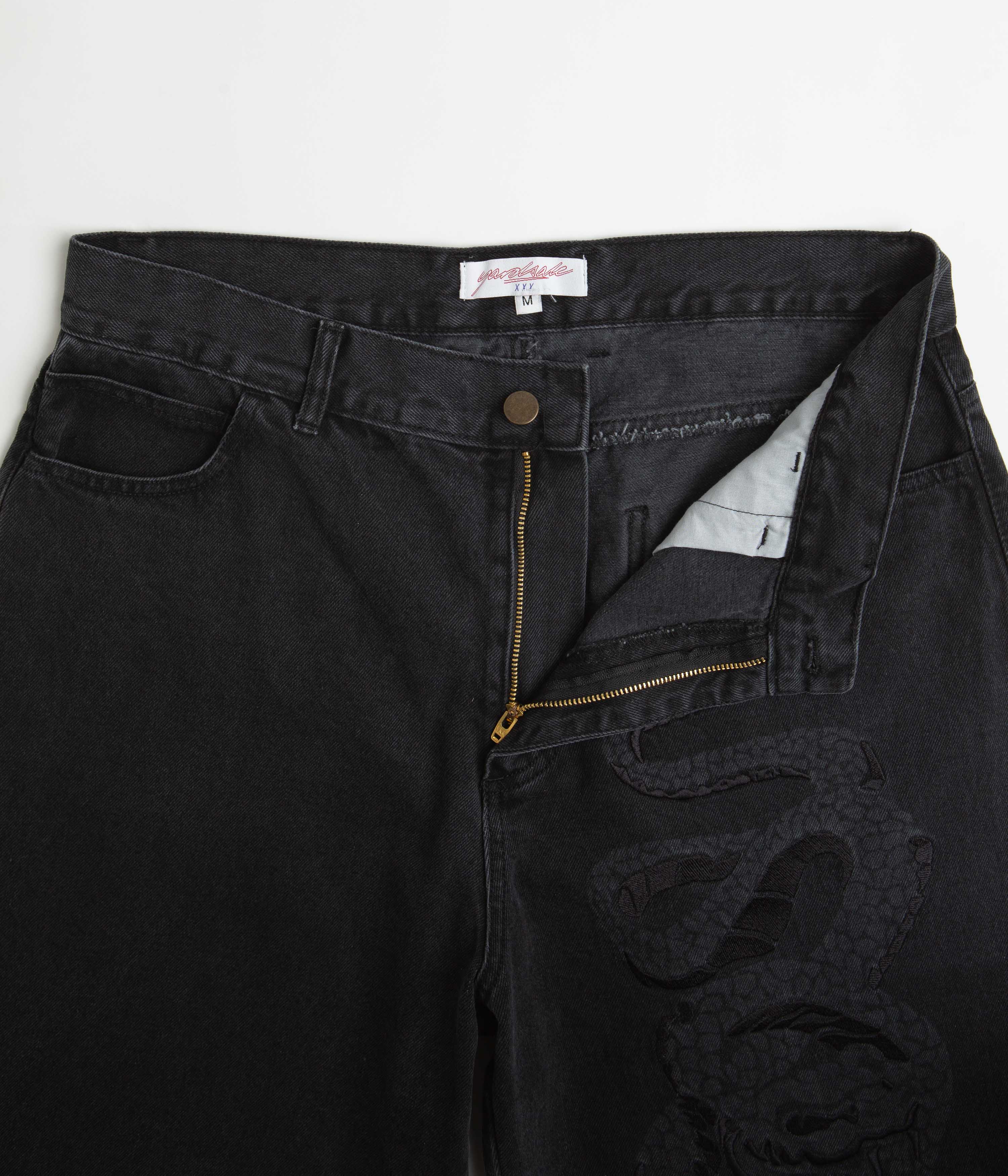 Yardsale Snake Denim Shorts - Black - Image 5