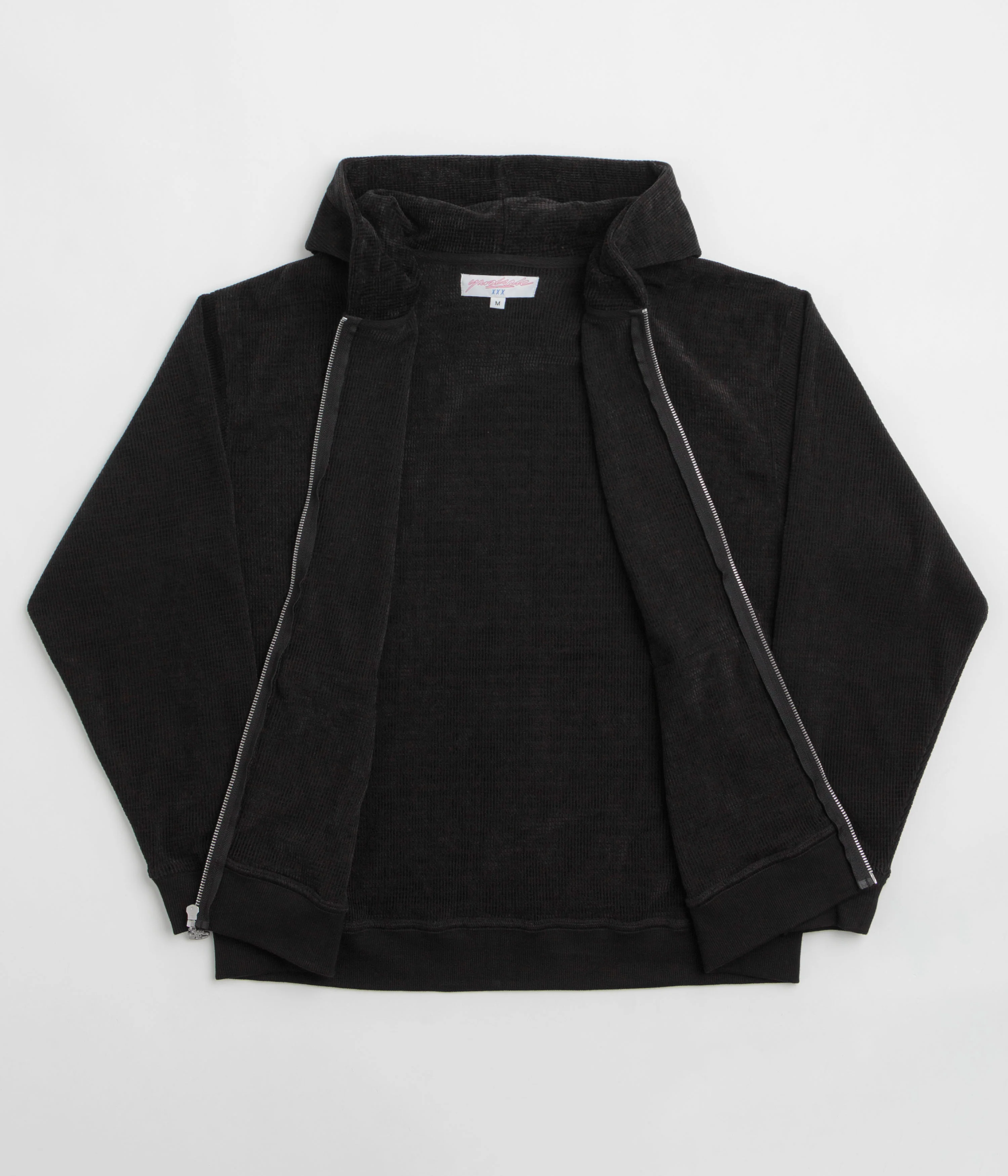 Yardsale Sprayed Waffle Full Zip Hoodie - Black - Image 2