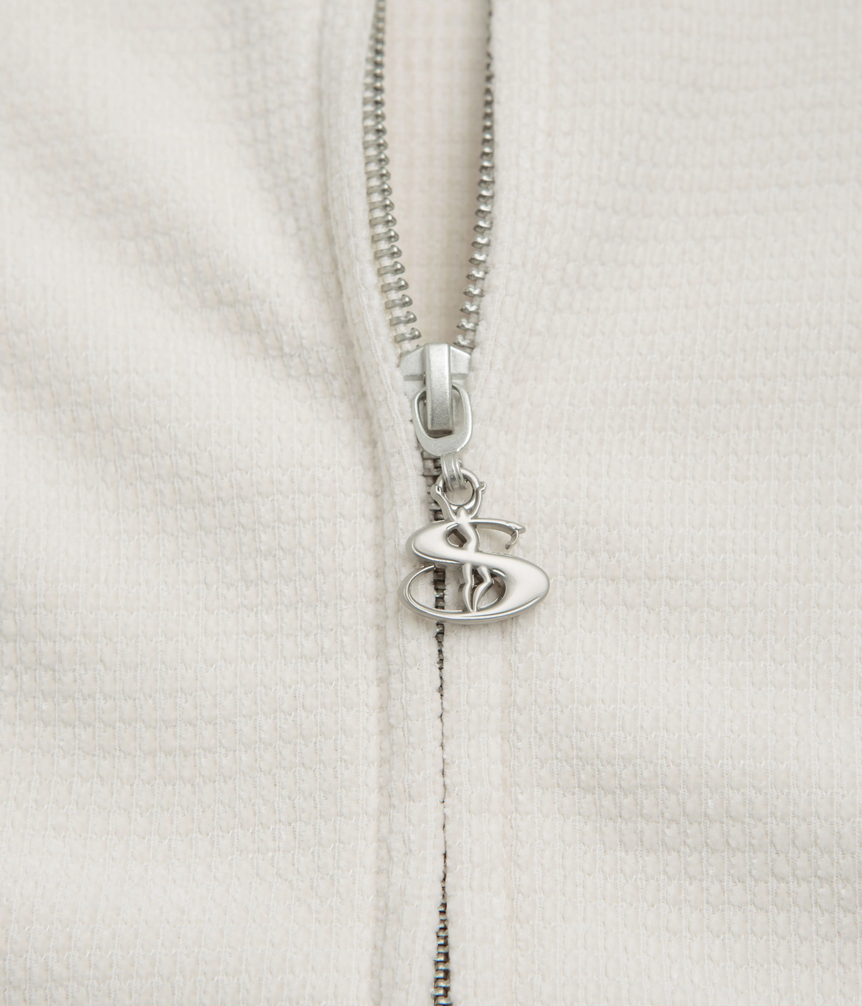 Yardsale Sprayed Waffle Full Zip Hoodie - Cream - Image 4
